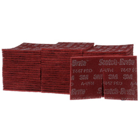 3M HP-HP 7447 Scotch-Brite General Purpose Hand Pad, Very Fine, Aluminum Oxide, Maroon, 6 in x 9 in (7000027560) (60 Pack)