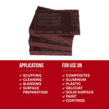 3M HP-HP 7447 Scotch-Brite General Purpose Hand Pad, Very Fine, Aluminum Oxide, Maroon, 6 in x 9 in (7000027560) (60 Pack) - 5