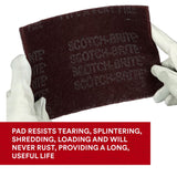 3M HP-HP 7447 Scotch-Brite General Purpose Hand Pad, Very Fine, Aluminum Oxide, Maroon, 6 in x 9 in (7000027560) (60 Pack) - 10