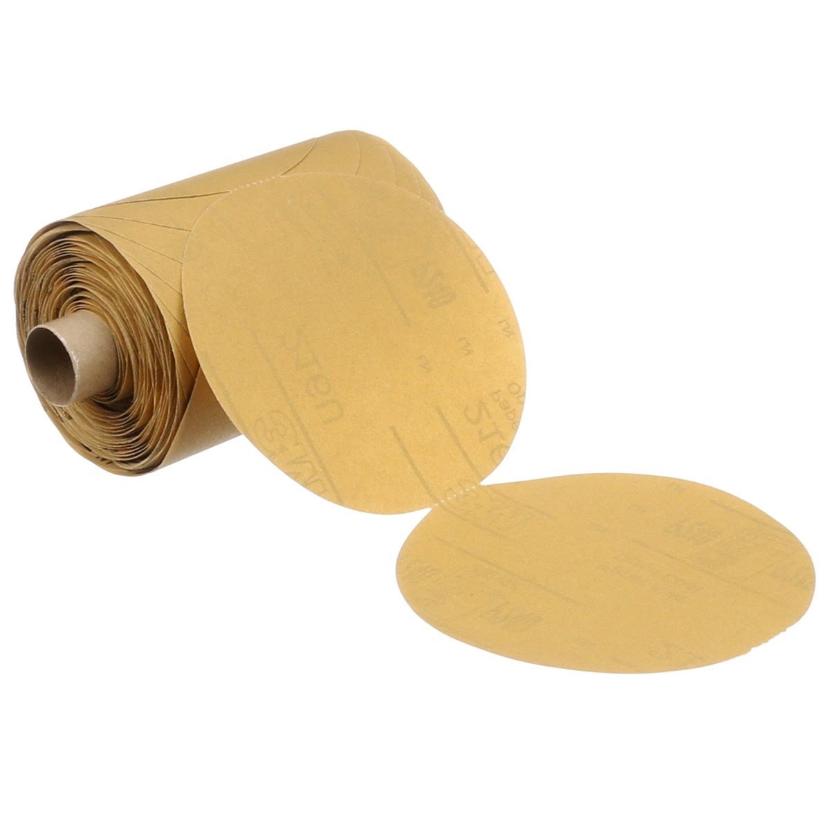 3M 216U Cubitron II Stikit Gold Paper Disc Roll, PSA, P400, A-weight, 5 in, 175 Discs per Roll (7000028092)  - (6Pack)