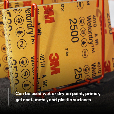 3M 401Q 02045 Wetordry Abrasive Sheet, 2500 Grit, Black, 5 1/2 in x 9 in (7000028117) (250 Pack) - 6