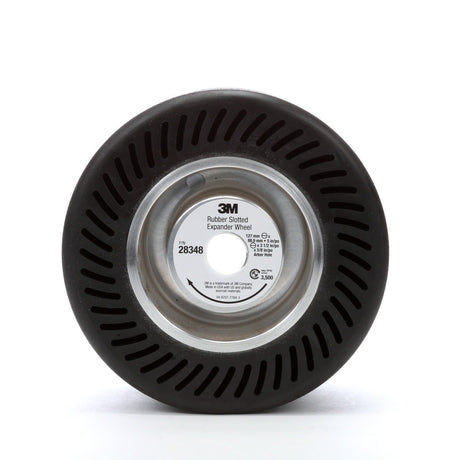 3M 28348 Rubber Slotted Expander Wheel, 5 in x 3-1/2 in 5/8 in Arbor Hole (7000028221)