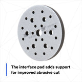 3M 05777 5777 Hookit Soft Interface Pad, Gray Foam, Hole Pattern, 6 in x 1/2 in x 3/4 in, Auto Body Sanding (7000028239)  - (10Pack) - 9