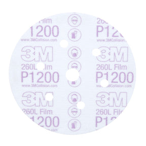 3M 260L 01068 Hookit Finishing Film Abrasive Disc Dust Free P1200 White 6 in (7000028242) (400 Pack)