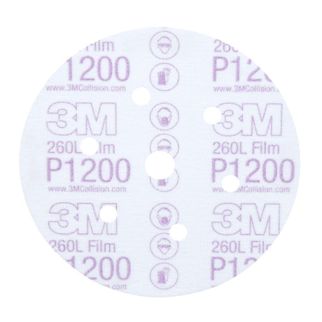 3M 260L 01068 Hookit Finishing Film Abrasive Disc Dust Free P1200 White 6 in (7000028242) (400 Pack)