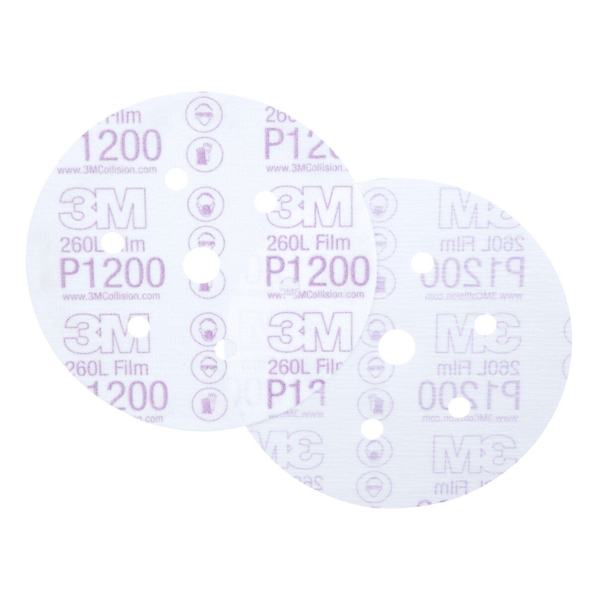 3M 260L 01068 Hookit Finishing Film Abrasive Disc Dust Free P1200 White 6 in (7000028242) (400 Pack) - 2