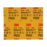 3M 02036 213Q Abrasive Sheet, P600, Wet/Dry Aluminum Oxide, Black, 9 in x 11 in (7000028325) (250 Pack) - 9