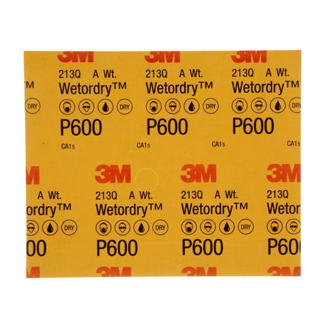 3M 02036 213Q Abrasive Sheet, P600, Wet/Dry Aluminum Oxide, Black, 9 in x 11 in (7000028325) (250 Pack) - 9