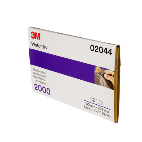 3M 401Q 02044 Abrasive Sheet, SiC 2000 Grit, Black, Wet/Dry, 5 1/2 in x 9 in (7000028328) (250 Pack) - 5