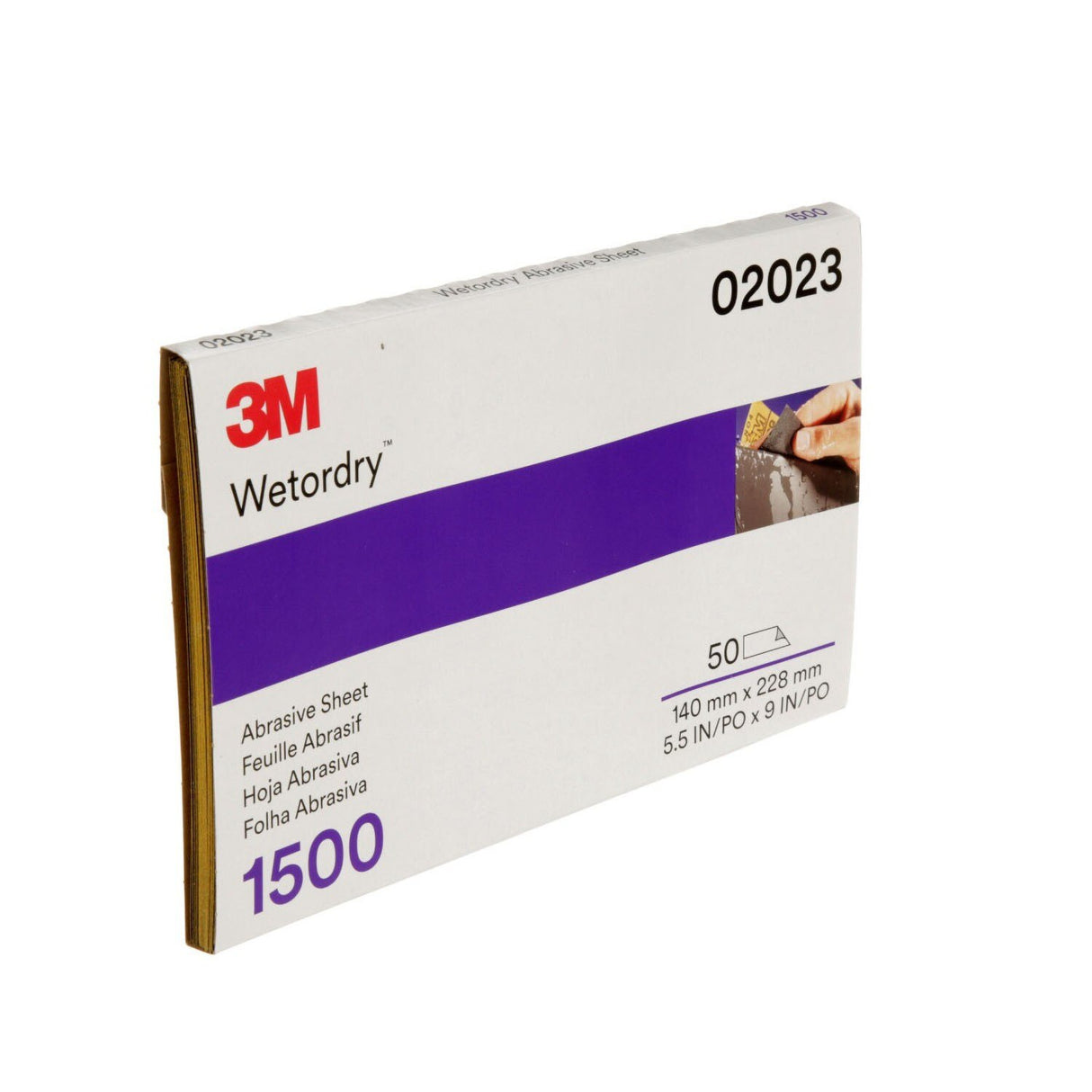 3M 401Q 02023 Wet/Dry Abrasive Sheet, Silicon Carbide, 1500 Grit, Black, 5 1/2 in x 9 in (7000028329) (250 Pack) - 4