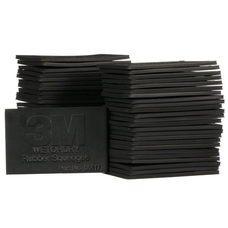 3M 05517 Rubber Squeegee, Black, 2-3/4 in x 4-1/4 in, For Wet Sanding (7000028348) (50 Pack) - 7