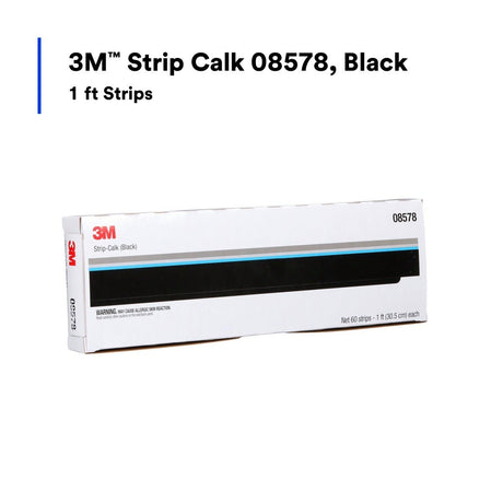 3M 08578 Strip Calk, Black, 1 ft Strips, 60 per Carton (7000028370) (12 Pack)  - (12Pack) - 5