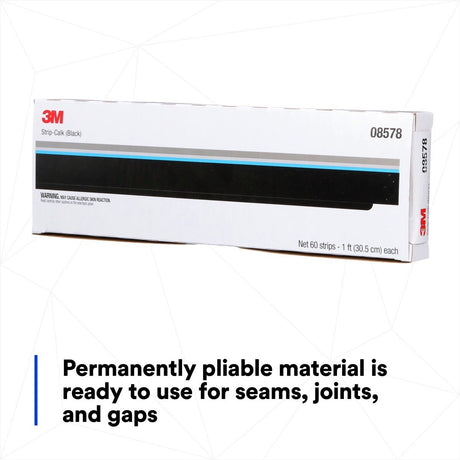3M 08578 Strip Calk, Black, 1 ft Strips, 60 per Carton (7000028370) (12 Pack)  - (12Pack) - 6