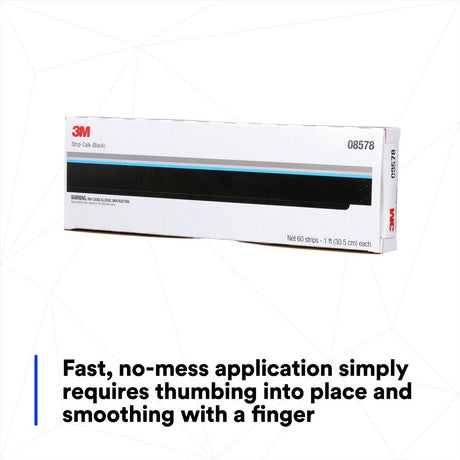 3M 08578 Strip Calk, Black, 1 ft Strips, 60 per Carton (7000028370) (12 Pack)  - (12Pack) - 8