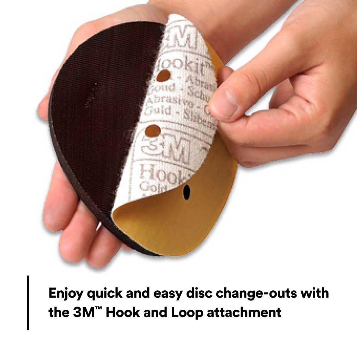 3M Hookit Hand Pad, Hook and Loop, Soft Foam Rubber, Black, 6 in, 1 in Strap (05791) (7000028382)  - (20Pack) - 5