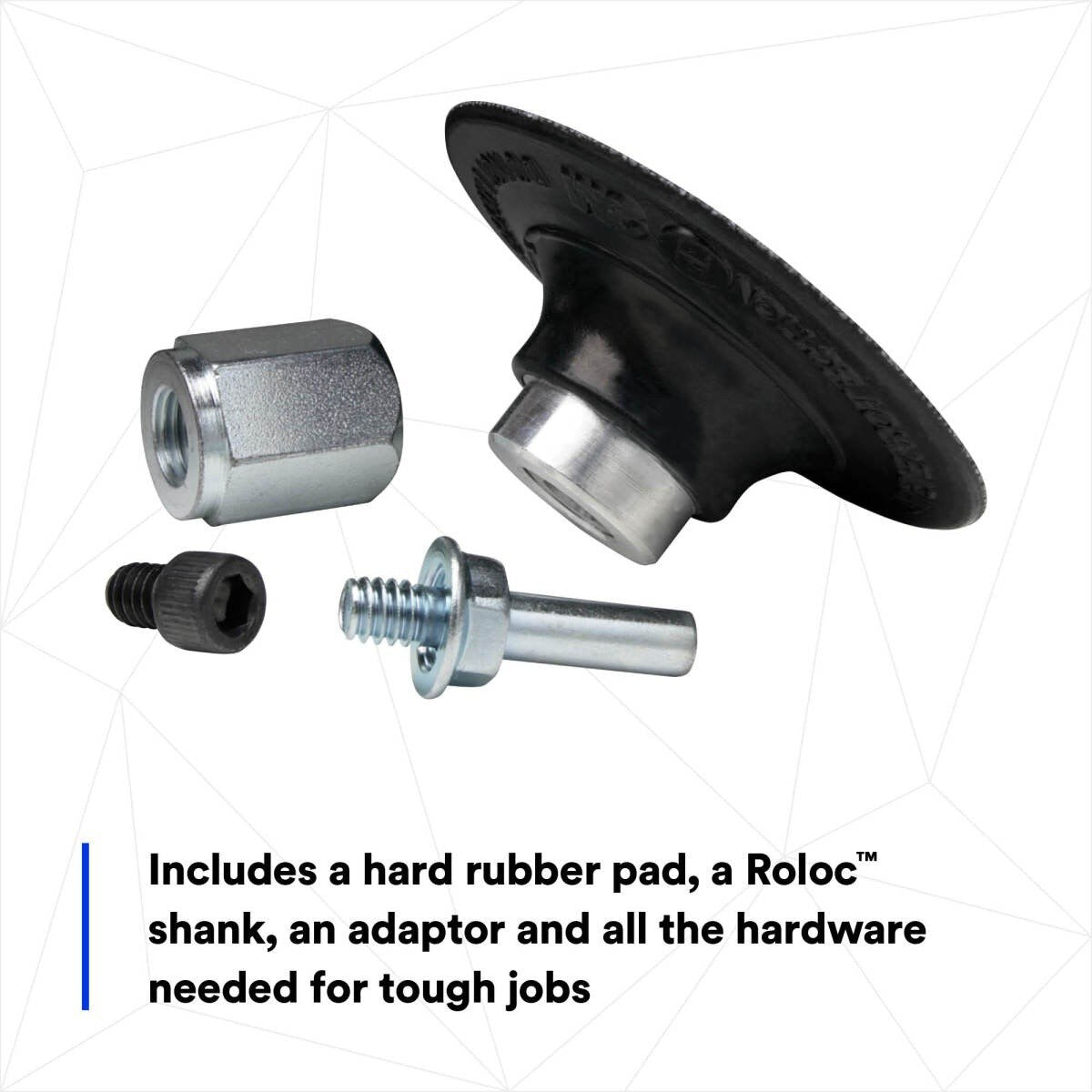 3M Roloc Disc Pad Assembly, Quick Change Disc Pad Holder, Hard Rubber, Black, 2 in (05539) (7000028392)  - (10Pack) - 6