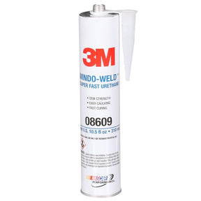3M 08609 Super Fast Urethane Windshield Adhesive, Black, 10.5 fl oz (310 mL) Cartridge, One-Part Auto Glass Sealant (7000028403)  - (12Pack)