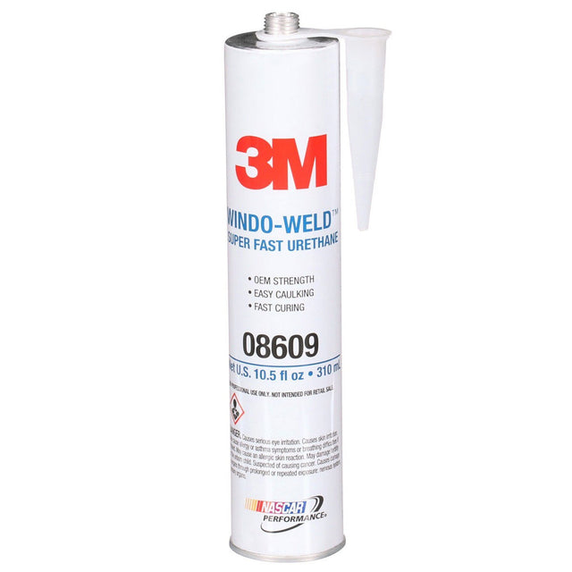 3M 08609 Super Fast Urethane Windshield Adhesive, Black, 10.5 fl oz (310 mL) Cartridge, One-Part Auto Glass Sealant (7000028403)  - (12Pack)