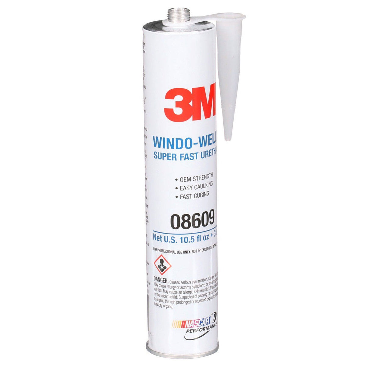 3M 08609 Super Fast Urethane Windshield Adhesive, Black, 10.5 fl oz (310 mL) Cartridge, One-Part Auto Glass Sealant (7000028403)  - (12Pack) - 3