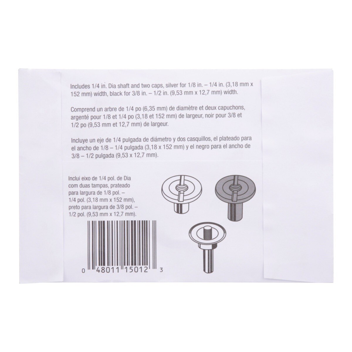 3M Scotch-Brite Unitized Wheel Mandrel 990, Steel, 1-3/4 in x 1/4 in x 1 in (15012) (7000028456)  - (5Pack) - 7