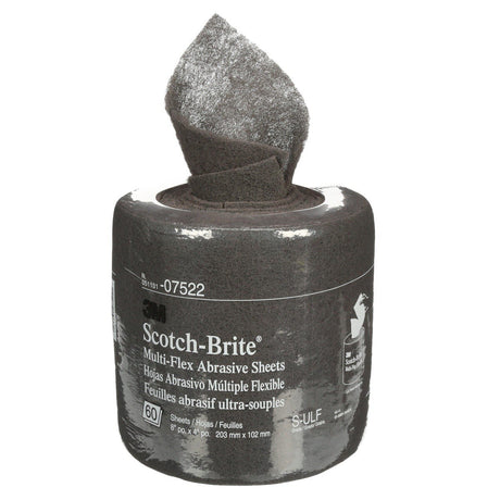 3M Scotch-Brite Multi-Flex Sheet Roll, MX-SR, SiC Ultra Fine, Gray, 8 in x 20 ft, 60 Sheets/Roll (7000028496) (4 Pack)