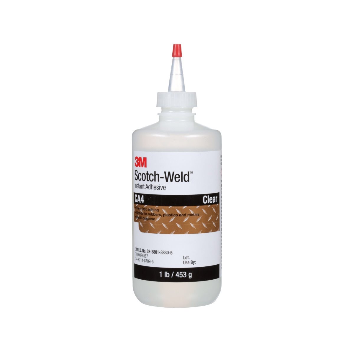 3M CA4 Instant Adhesive, Clear, 1 lb Bottle (7000028587) - 2