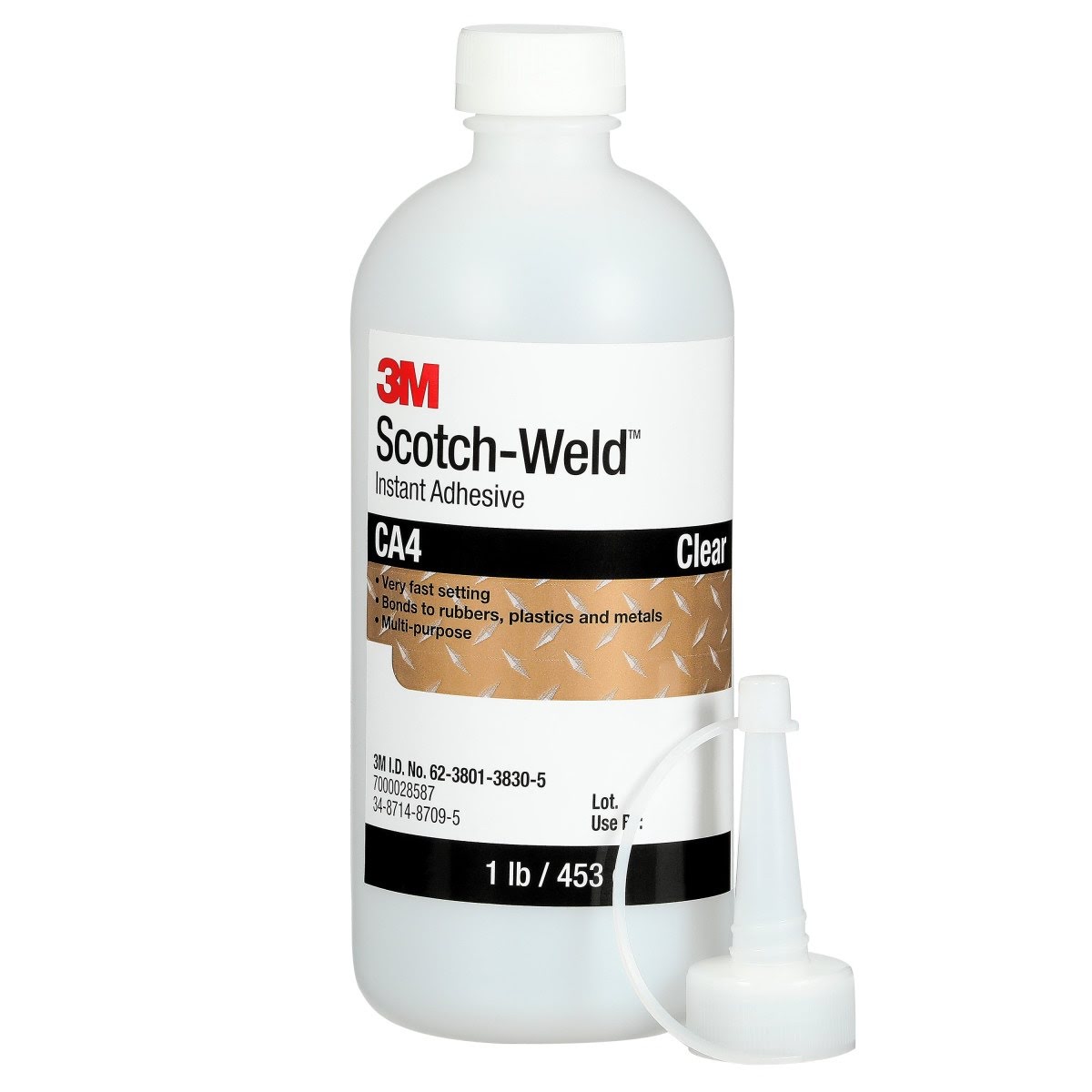 3M CA4 Instant Adhesive, Clear, 1 lb Bottle (7000028587) - 5