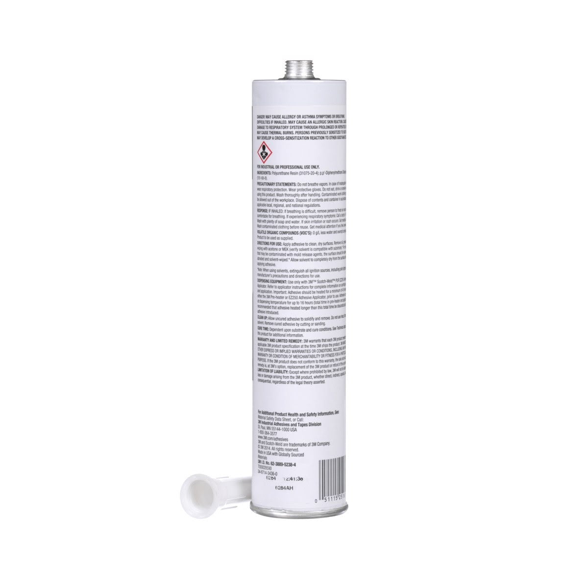 3M Scotch-Weld PUR Adhesive, Off-White, 0.1 Gallon Cartridge (TE100) (7000028590)  - (5Pack) - 2