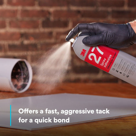 3M 27 Multi-Purpose Spray Adhesive, Clear, 16 fl oz Can Net Wt 13.05 oz (7000028596) (Case of 12)  - (12Pack) - 8