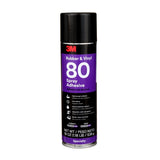 3M 80 Rubber and Vinyl Spray Adhesive Yellow, 24 fl oz Can, Net Wt 19 oz (82618) (7000028604)  - (6Pack)