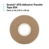 3M 924 Scotch ATG Adhesive Transfer Tape, Clear, 3/4 in x 36 yd, 2 mil (7000028662) (48 Pack) - 4