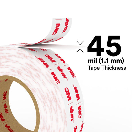 3M 4950 VHB Tape, White, 1/2 in x 36 yd, 45 mil (7000028869) (18 Pack) - 5