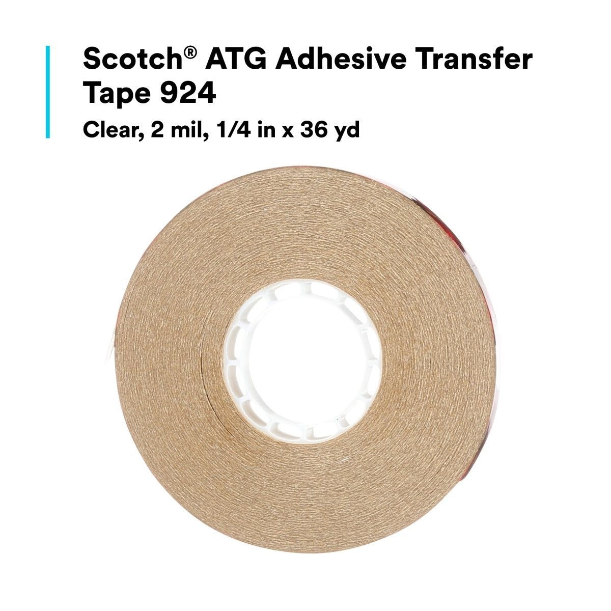3M 924 Scotch ATG Adhesive Transfer Tape, Clear, 1/4 in x 36 yd, 2 mil (7000028880) (72 Pack) - 5
