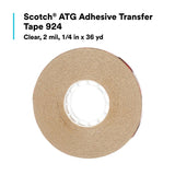 3M 924 Scotch ATG Adhesive Transfer Tape, Clear, 1/4 in x 36 yd, 2 mil (7000028880) (72 Pack) - 5