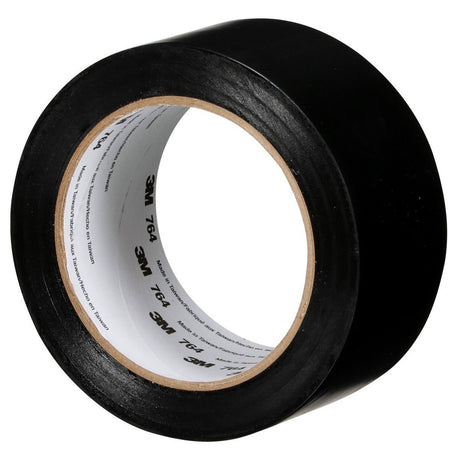 3M 764 General Purpose Vinyl Tape, Black, 2 in x 36 yd, 5 mil, Floor Marking, Color Coding, Bundling (7000028962)  - (24Pack) - 3