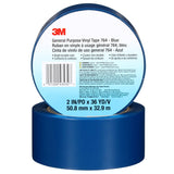 3M 764 General Purpose Vinyl Tape, Blue, 2 in x 36 yd, 5 mil (7000028963)  - (24Pack) - 7