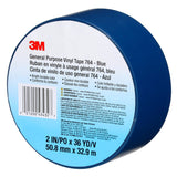 3M 764 General Purpose Vinyl Tape, Blue, 2 in x 36 yd, 5 mil (7000028963)  - (24Pack) - 10