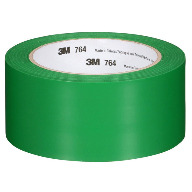 3M 764 General Purpose Vinyl Tape Green 2 in x 36 yd 5 mil Floor Marking Color Coding (7000028964)  - (24Pack)