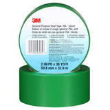 3M 764 General Purpose Vinyl Tape Green 2 in x 36 yd 5 mil Floor Marking Color Coding (7000028964)  - (24Pack) - 2