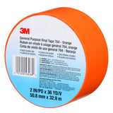 3M 764 General Purpose Vinyl Tape, Orange, 2 in x 36 yd, 5 mil (7000028965)  - (24Pack) - 8