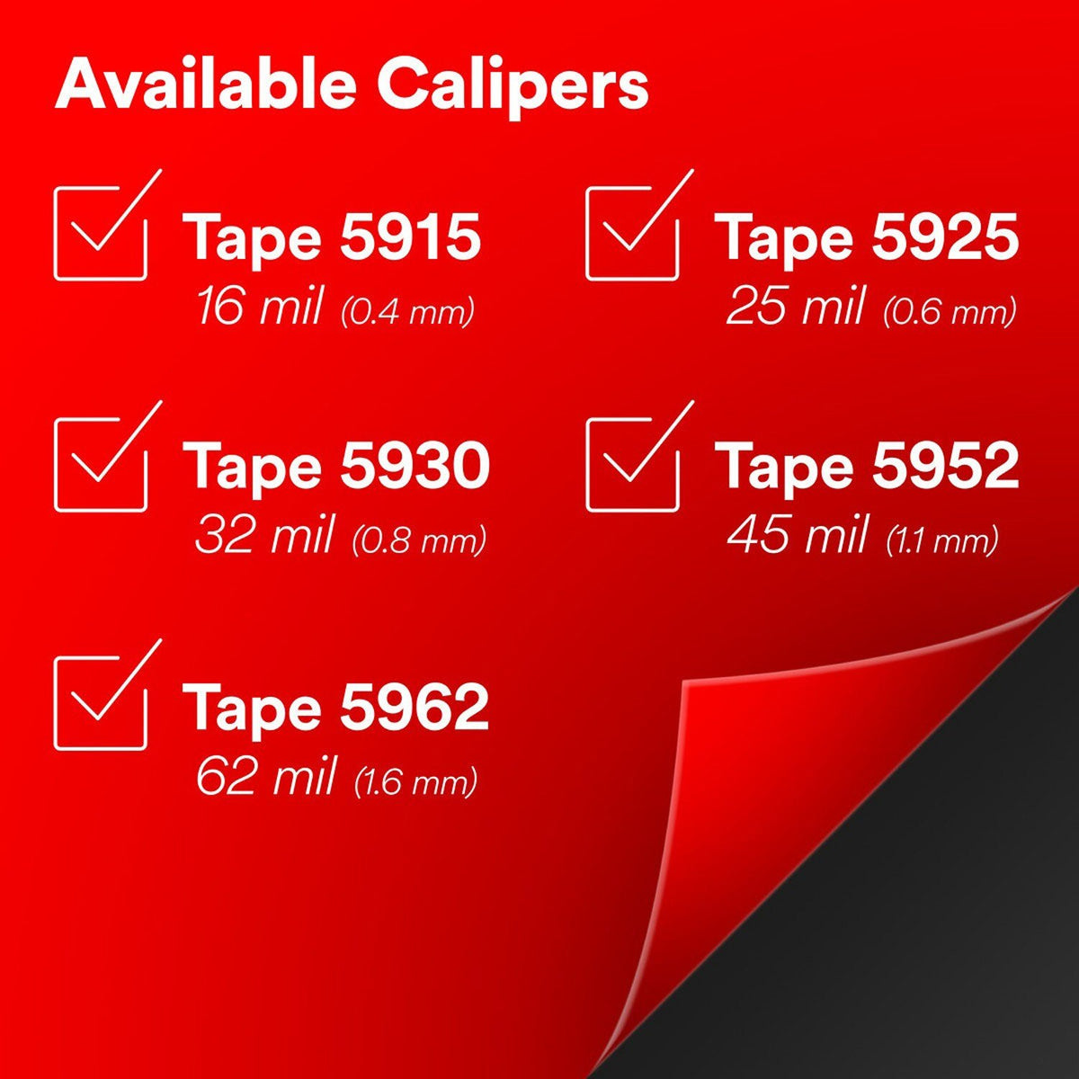 3M 5952 VHB Tape , Black, 1/2 in x 36 yd, 45 mil (7000028971) (18 Pack) - 8