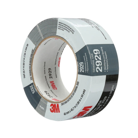 3M 2929 General Use Duct Tape, Silver, 1.88 in x 50 yd, 5.5 mil, Individually Wrapped (7000029030)  - (24Pack)