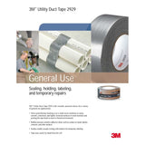 3M 2929 General Use Duct Tape, Silver, 1.88 in x 50 yd, 5.5 mil, Individually Wrapped (7000029030)  - (24Pack) - 6