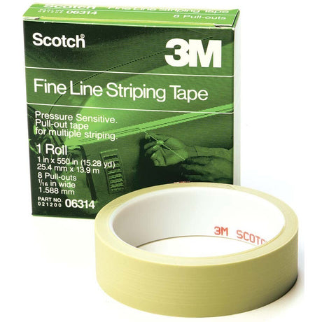 3M 06314 Scotch Fine Line Striping Tape, 8 Pull Outs, 1 in x 550 in (7000029139)  - (12Pack) - 2