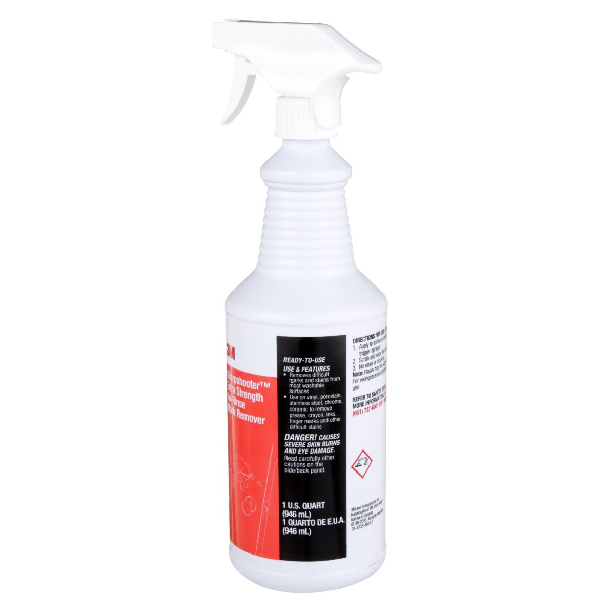 3M Sharpshooter Extra Strength No-Rinse Mark Remover with Trigger Sprayer, 1 qt (7000029810)  - (12Pack) - 2