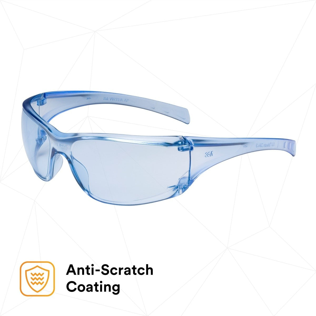 3M 11816-00000-20 Virtua Protective Eyewear, Light Blue Hard Coat Anti-Scratch Polycarbonate Lens, Blue Frame, Side Shields, ANSI Z87.1-2015, CSA Z94.3, 99.9% UV (7000030051)  - (20Pack) - 4