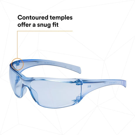 3M 11816-00000-20 Virtua Protective Eyewear, Light Blue Hard Coat Anti-Scratch Polycarbonate Lens, Blue Frame, Side Shields, ANSI Z87.1-2015, CSA Z94.3, 99.9% UV (7000030051)  - (20Pack) - 5