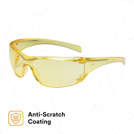 3M 11817-00000-20 Virtua AP Safety Glasses Amber Hard Coat Lens Amber Frame Anti Scratch (7000030052) (400 Pack) - 4