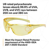 3M 11817-00000-20 Virtua AP Safety Glasses Amber Hard Coat Lens Amber Frame Anti Scratch (7000030052) (400 Pack) - 7