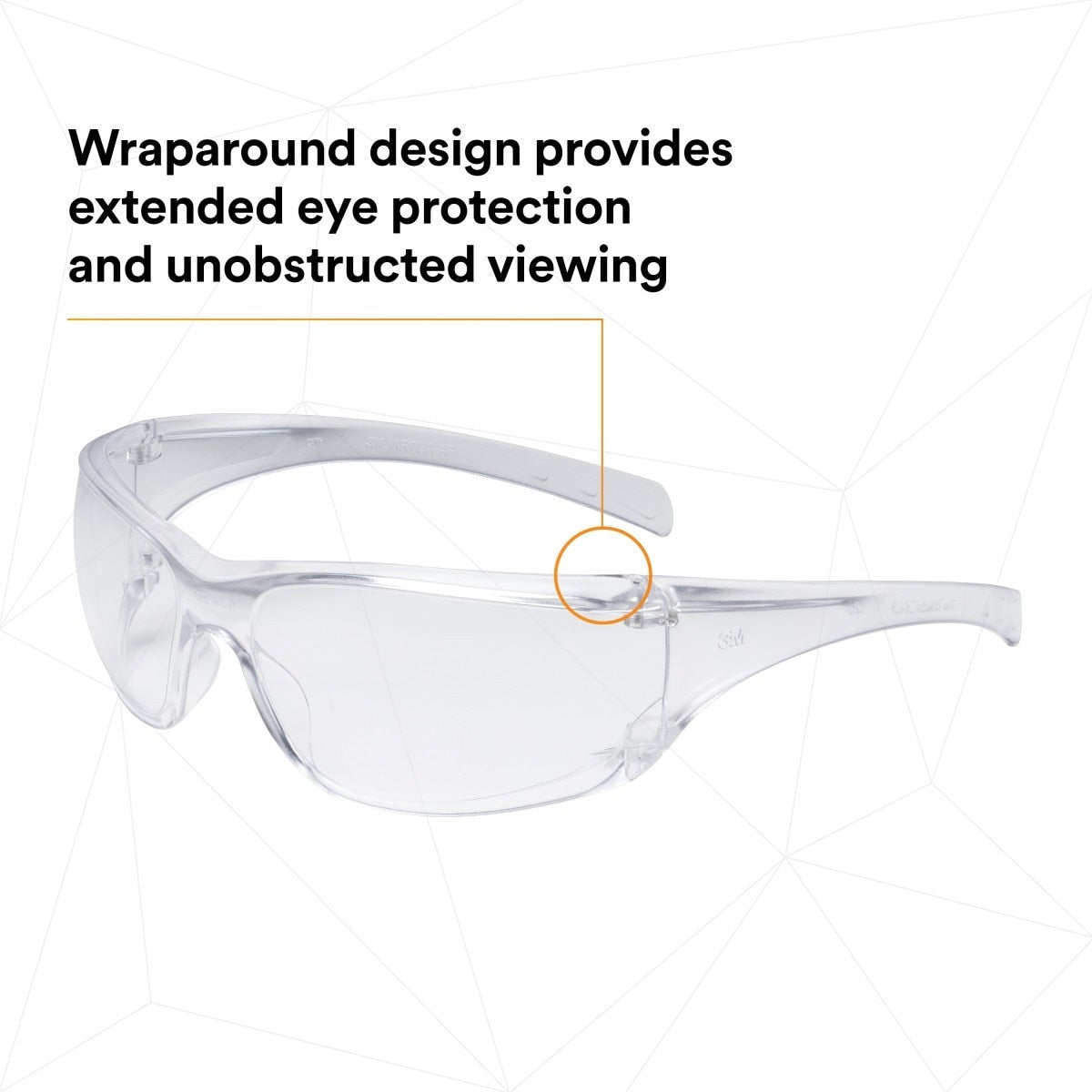 3M 11819-00000-20 Virtua AP AP Safety Glasses Clear Hard Coat Lens Clear Frame Side Shields (7000030054)  - (20Pack) - 5